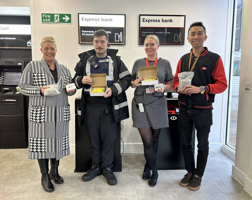 From left to right - Jo Glover, James Burton, Danielle Broadhurst and Patrick Cheung at HSBC in Coventry city centre.